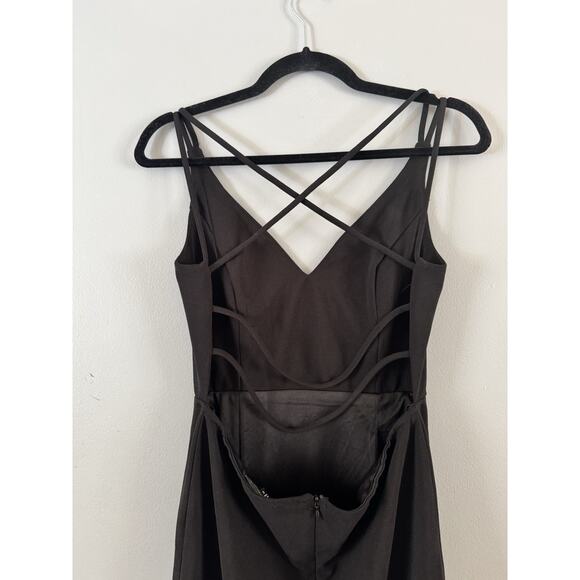 NWOT Lulus All This Allure Black Strappy Backless Mermaid Maxi Dress Size Medium - Picture 10 of 11